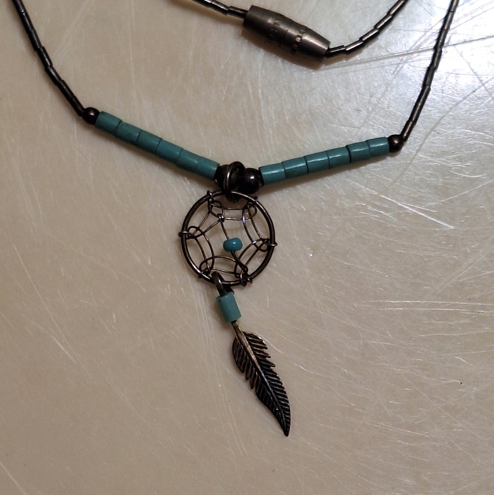 Vintage Sterling Silver Dream Catcher Necklace - Picture 5 of 11